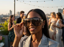 Oversized Modern Retro Shield Style SUNGLASSES Thick Gray Frame - Gray Lens 2466
