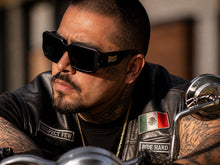 Classic Hardcore Biker Gangster Style LOCS SUNGLASSES Large Thick Matte Black Frame - Dark Lens 91336