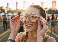 Oversized Vintage Retro Style Clear Lens EYEGLASSES X-Large Round Gray Frame 15032