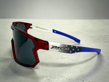 Oversized Sporty Wrap Around Style SUNGLASSES Large Red Patriotic USA Flag Frame 3737