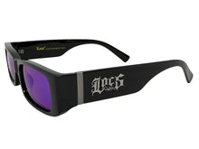 Classic Hardcore Biker Gangster Style LOCS SUNGLASSES Large Thick Black Frame - Green & Blue Lens 91320