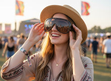 Oversized Modern Retro Shield Style SUNGLASSES Thick Gray Frame - Gray Lens 2466