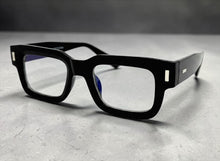 Classic Vintage Retro Style EYEGLASSES Blue Light Black Clear Lens - Thick Square Black Frame 80844