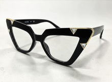 Oversized Vintage Retro Cat Eye Style Clear Lens EYEGLASSES Large Black Optical Frame 13188