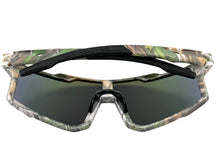 Military Tactical Hunting Fishing Wrap Around Safety SUNGLASSES Large Camouflage Frame - Blue Lens CAMO3