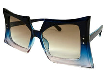 Oversized Exaggerated Vintage Retro Style SUNGLASSES Large Blue & Pink Frame 1091