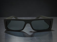 Classic Hardcore Biker Gangster Style SUNGLASSES Thick Rectangular Black Frame - Dark Lens 81019