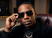Classy Elegant Luxury Hip Hop Rapper Style SUNGLASSES Gold & Black Frame - Gold Cross & Fleur De Lis 27774