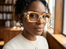Oversized Classic Vintage Retro Style Clear Lens EYEGLASSES Thick Square Marble Frame 81218