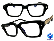 Classic Vintage Retro Style Clear Lens Blue Light Block Computer EYEGLASSES Black Frame 2037