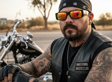 Classic Hardcore Biker Gangster Style LOCS SUNGLASSES Large Thick Black Frame - Gold Lens 91320