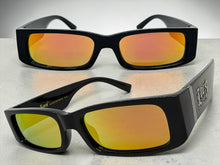 Classic Hardcore Biker Gangster Style LOCS SUNGLASSES Large Thick Black Frame - Gold Lens 91320