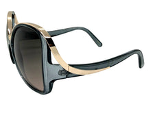 Oversized Exaggerated Vintage Retro Style SUNGLASSES Large Square Gray & Rose Gold Frame 30340