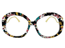 Oversized Vintage Retro Style Clear Lens EYEGLASSES Large Round Floral Frame 16020