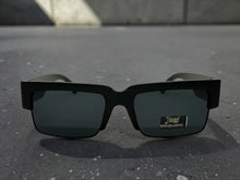 Classic Hardcore Biker Gangster Style LOCS SUNGLASSES Square Black Frame - Dark Lens 91194
