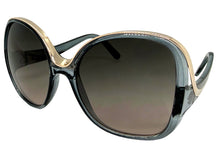 Oversized Exaggerated Vintage Retro Style SUNGLASSES Large Square Gray & Rose Gold Frame 30340