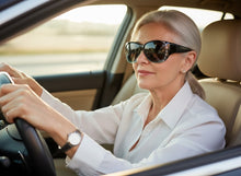 Women's Classy Elegant Luxurious Bling POLARIZED SUNGLASSES Black & Blue Frame Over RX Glass Fit 7833