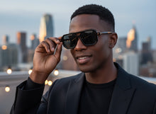 Classic Vintage Retro Luxury Hip Hop Style SUNGLASSES Square Black Frame - Dark Lens E2036