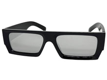 Classic Hardcore Biker Gangster Style LOCS SUNGLASSES X-Large Thick Black Frame - Chrome Lens 91321