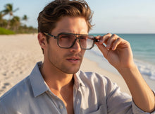 Classic Vintage Retro Luxury Hip Hop Style SUNGLASSES Square Gray Frame - Pink Lens E2036