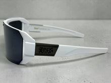 Classic Hardcore Biker Gangster Wrap Around LOCS SUNGLASSES Large White Frame - Dark Lens 91202