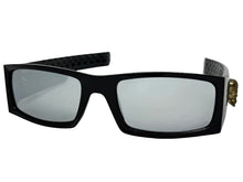 Classic Hardcore Gangster Biker Style Choppers SUNGLASSES Thick Black Frame - Silver Lens 6785