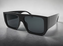 Classic Hardcore Biker Gangster Style SUNGLASSES Large Thick Matte Black Frame - Dark Lens B0335