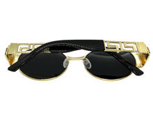 Classic Vintage Retro Luxury Hip Hop Rapper Style SUNGLASSES Oval Gold Frame - Dark Lens 27736