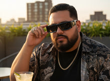 Classic Hardcore Biker Gangster Style LOCS SUNGLASSES Large Thick Black Frame - Dark Lens 91335