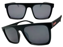 Classic Sporty Driving Fishing Biker SUNGLASSES Large Square Black Frame - Dark Lens E2183