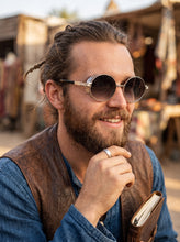 Classic Elegant Vintage Retro Style SUNGLASSES Oval Silver Frame - Gradient Lens 27740