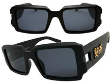Classic Hardcore Biker Gangster Style LOCS SUNGLASSES Large Thick Matte Black Frame - Dark Lens 91336