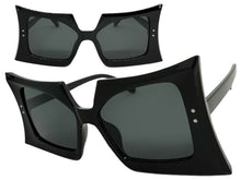 Oversized Exaggerated Vintage Retro Style SUNGLASSES Large Black Frame - Dark Lens 1091