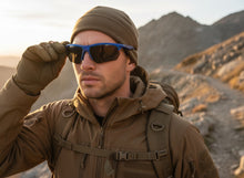 Classic Sporty Wrap Around Fishing Cycling POLARIZED Lens SUNGLASSES Semi Rimless Blue Frame 5124