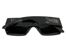 Classic Hardcore Biker Gangster Style LOCS SUNGLASSES Large Super Thick Black Frame - Dark Lens 91301