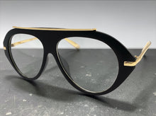 Oversized Classic Vintage Retro Style Clear Lens EYEGLASSES Large Matte Black & Gold Frame 27009