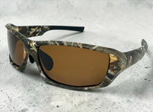 Military Tactical Hunting Fishing Wrap Around Safety POLARIZED SUNGLASSES Camouflage Frame - Brown Lens CAMO2