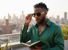 Classic Vintage Retro Luxury Hip Hop Rapper Style SUNGLASSES Square Gold Frame - Dark Lens E2206