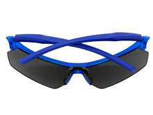 Classic Sporty Wrap Around Fishing Cycling POLARIZED Lens SUNGLASSES Semi Rimless Blue Frame 5124