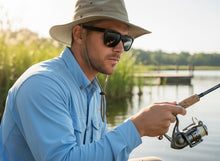 Classic Sporty Driving Fishing POLARIZED SUNGLASSES Large Black Frame - Dark Lens 9086