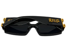 Classic Hardcore Biker Gangster Style LOCS SUNGLASSES Large Thick Black Frame - Dark Lens 91336