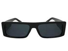 Classic Hardcore Biker Gangster Style SUNGLASSES Thick Rectangular Black Frame - Dark Lens 81019