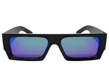 Classic Hardcore Biker Gangster Style LOCS SUNGLASSES X-Large Thick Black Frame - Green Lens 91321
