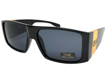 Classic Hardcore Biker Gangster Style LOCS SUNGLASSES Large Thick Black Frame - Dark Lens 91337