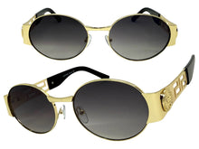 Classic Vintage Retro Luxury Hip Hop Rapper Style SUNGLASSES Oval Gold Frame - Gray Lens 27736