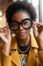 Oversized Vintage Retro Style Clear Lens EYEGLASSES Large Thick Round Black Frame 1765