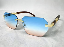 Classy Elegant Luxury Hip Hop Rapper Style SUNGLASSES Gold & Faux Wooden Frame - Multicolor Lens 27804