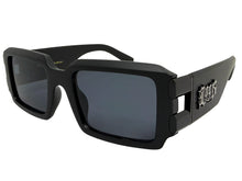 Classic Hardcore Biker Gangster Style LOCS SUNGLASSES Large Thick Matte Black Frame - Dark Lens 91336
