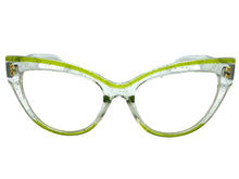 Classic Elegant Vintage Retro Cat Eye Style READING GLASSES READERS Clear Glitter Frame +2.00