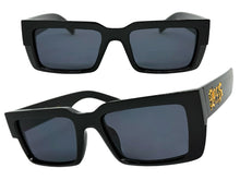 Classic Hardcore Biker Gangster Style LOCS SUNGLASSES Large Thick Black Frame - Dark Lens 91212